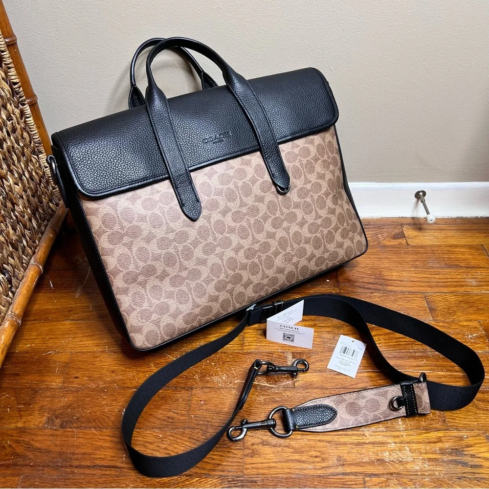 COACH Sullivan Portfolio Brief In Signature Canvas - Picture 4 of 15